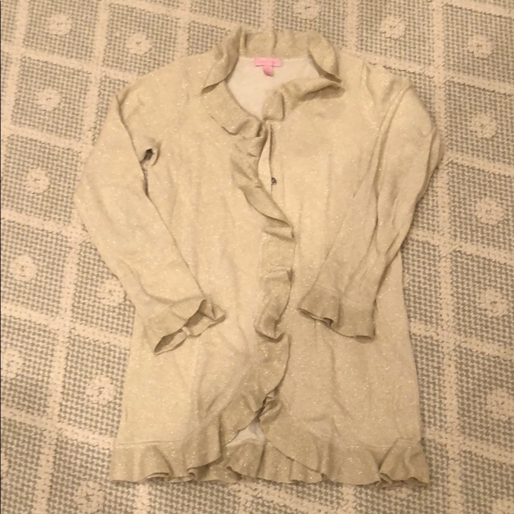 Lily Pulitzer gold slight sparkle sweater